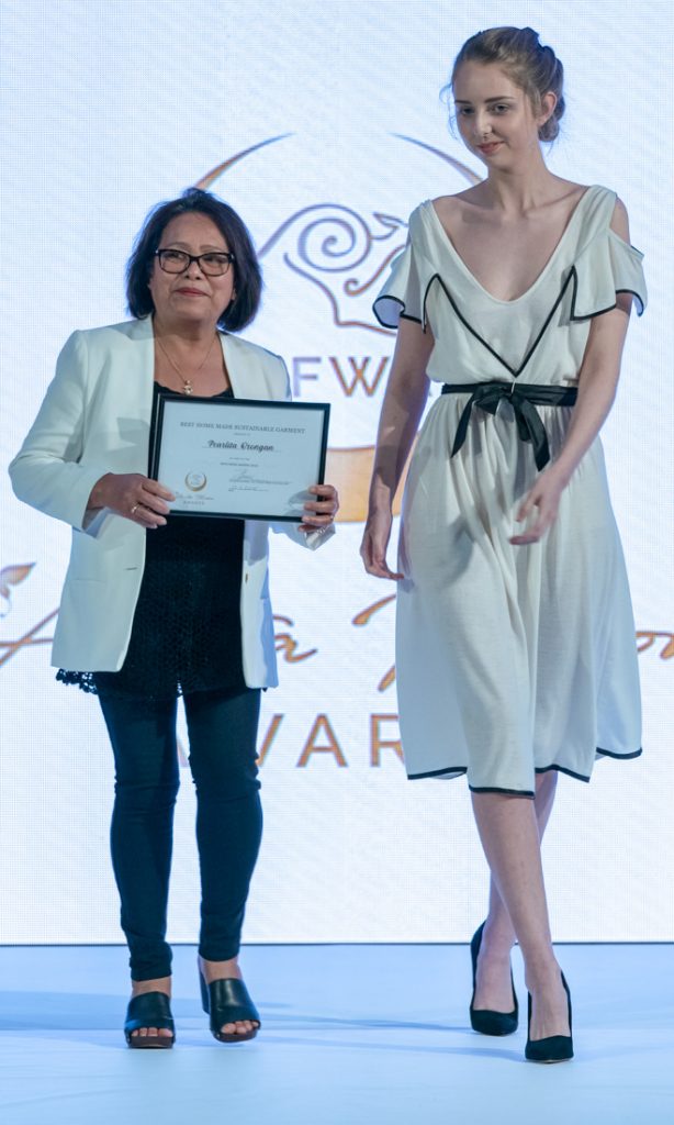 Australian eco-fashion designers Best Australian home substainable garment award Pearlita Orongan Eco Fashion Week Australia 2018